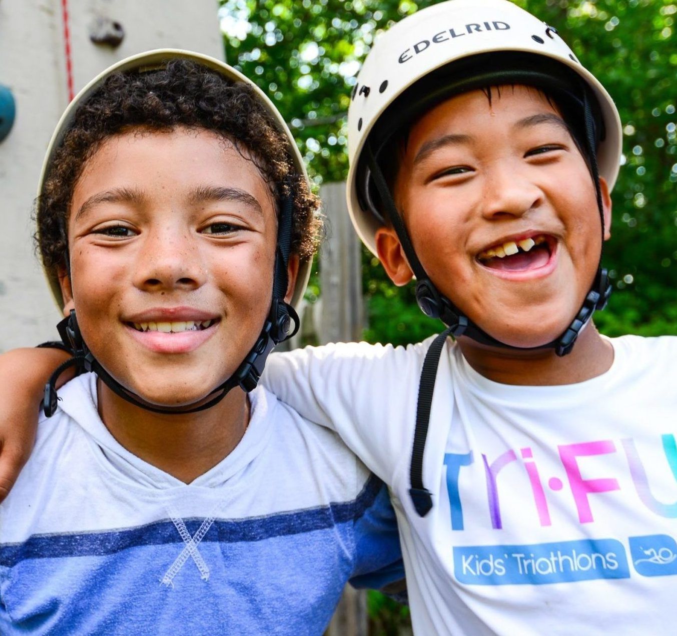 Neurodiverse kids feeling good after climbing our rock wall